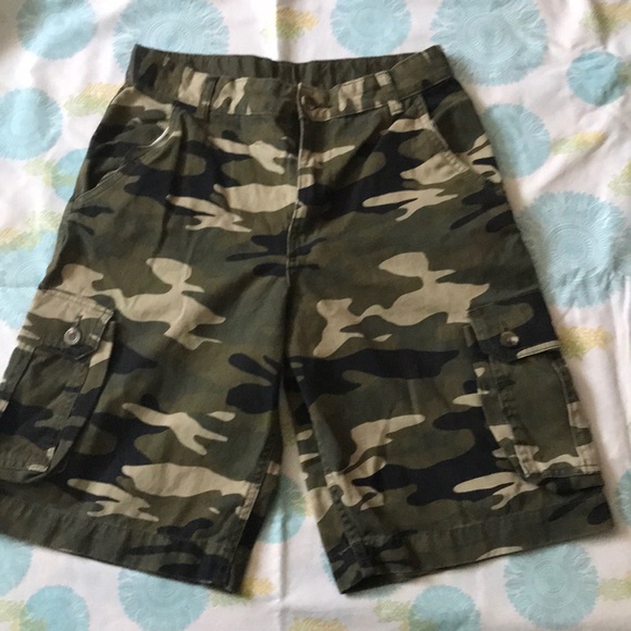 Boys Army Color Cargo Shorts - Picture 1 of 2